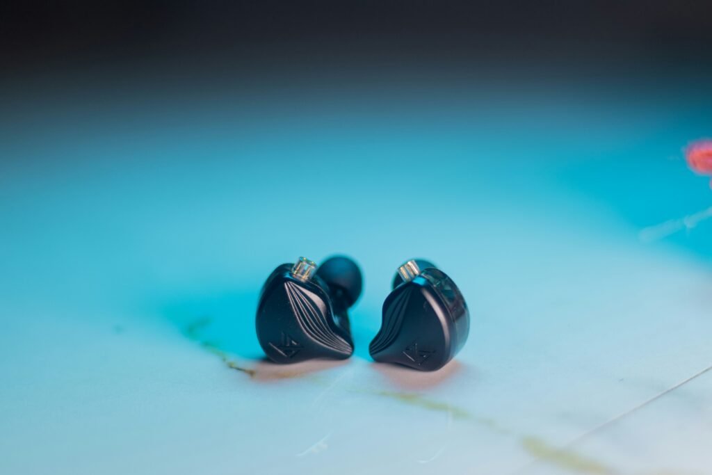 A pair of custom moulded ear plugs
